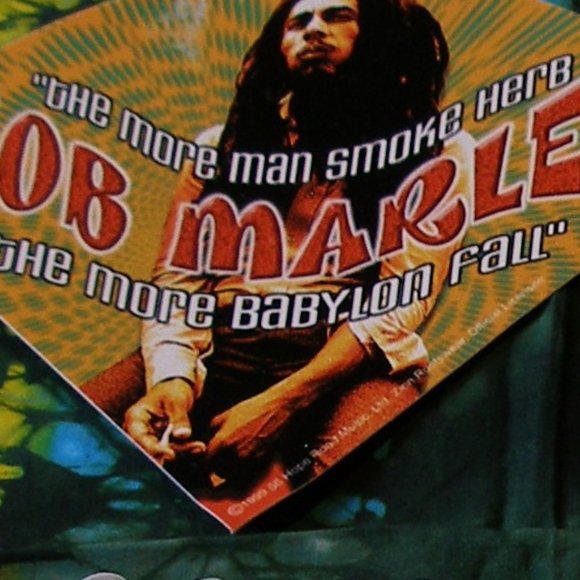 Bob Marley Vinyl Decal Out of Print 1999 Smoke Herb Babylon Fall Reggae Musician - Picture 3 of 7
